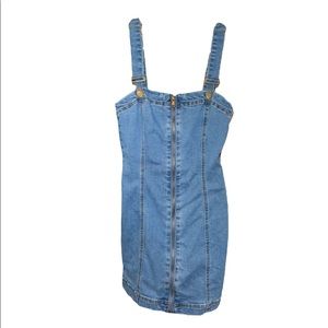 NWOT Denim Zip Front Mini Dress Size Small
